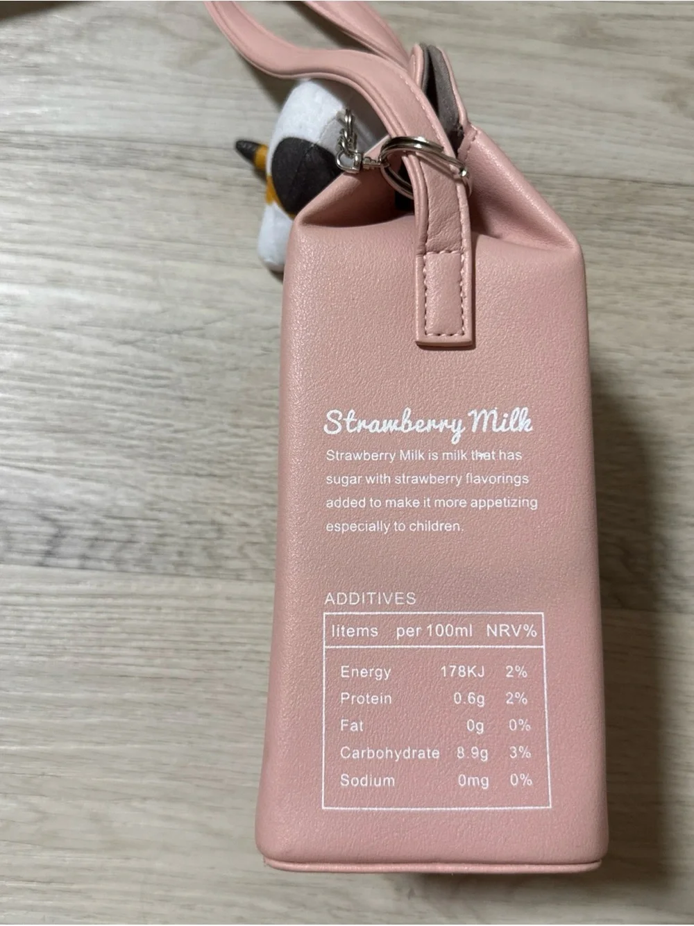 STRAWBERRY MILK Carton Purse Bag Tote Crossbody Shoulder Pink Strap White Pastel
